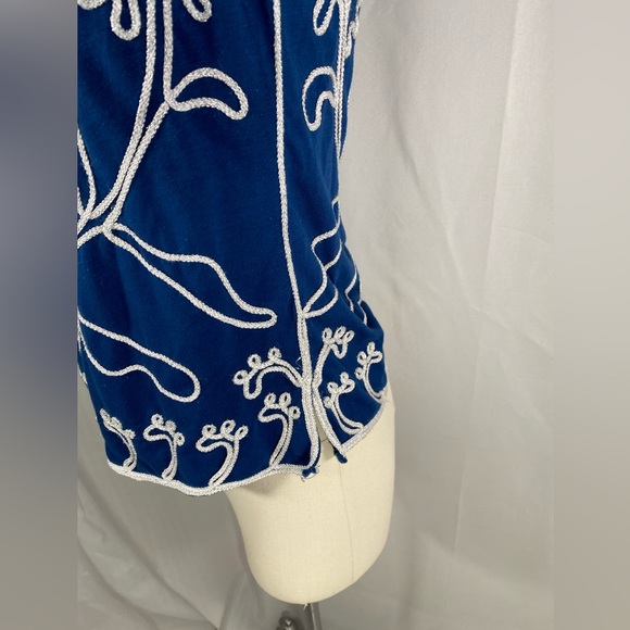 Lauren Michelle blouse embellished accents boho hippie beachy mobwife medium - Picture 4 of 6